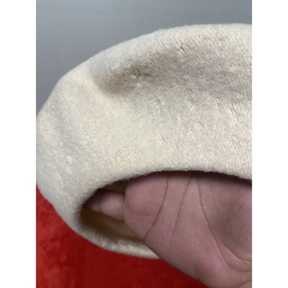 Womens Vintage The Broadway 100% Wool Ivory White Beret Paris Cute Fashion Hat - Picture 11 of 11